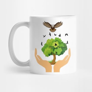 Flying Birds by the Tree with the King of the Sky Mug